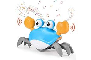 Toyzey Crabe Qui Marche Bebe, Jouet Garcon 1 2 3 4 Ans Jouet Montessori Bebe 6-12 Mois Cadeau Enfant 1 2 3 4 Ans Fille Crabe Jouet Bebe 1 2 3 4 Ans Jeu Exterieur Enfant 1 2 3 4 Ans Jouets Musicaux