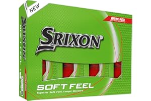Srixon SOFT FEEL BRITE - High visibility and ultra-soft feel golf balls | Long distance and stable trajectory | Controlled spin and quick tracking | Orange/Red/Green
