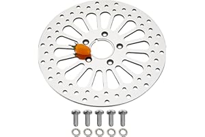 BLCYANUE 11.5''Front Brake Rotor for Harley Davidson Touring Sportster Dyna and Early Super Glide Softail Great Performance Superior Heat Dissipation Brake part, Mirror-Polished Stainless Steel Rotors
