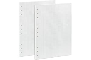OVISEEN Papier Recharge B5 90 Feuilles, Quadrillé 5mm, Compatible Reliure 9 Anneaux, 100g/m² - Pour Carnets, École, Bureau, Notes, Journal Créatif & Impression(18 x 25,5 cm)