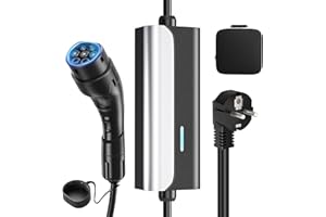 FNRIDS Cavo Ricarica Auto Elettrica Tipo 2, 16A Caricabatterie EV Tipo 2,Cavo per Caricabatterie per Auto Elettrica,con indicatore Luminoso a LED,IP65 Impermeabile,8M con Borsa,IEC 62196-2