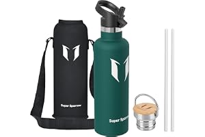 Sparrow Stainless Steel Water Bottle 500ml & 750ml &1L - Bottle with Straw | BPA & Leak Free, Dishwasher, Sport, Gym, Office, TwistTrail Thermal Bottle Straw Lid, Handle Lid & Cover