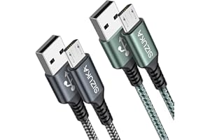 SIZUKA Cavo Micro USB [2Pezzi 2m] Cavo USB Micro USB Nylon Intrecciato Android Cavo Caricabatterie Trasferimento Dati e Ricarica Rapida per Galaxy S7/S6/S5/J7