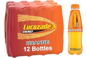 Lucozade Energy Orange Sparkling Orange Glucose Drink with Sugar & Sweeteners 12x500ml
