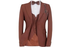 SIRRI Costumes de Mariage Slim Fit pour garçon, Ensemble Complet de 8 pièces texturées à Chevrons