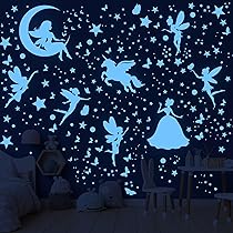 Homery Stelle luminose per cameretta dei bambini, 100 pezzi, autoadesive, per parete e soffitto, stelle luminose per cameretta dei bambini, cielo stellato, adesivi luminosi, stelle fluorescenti