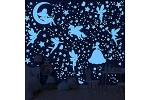 AOMAIC 470 Pièces Fée Etoiles Phosphorescentes Plafond Etoile Fluorescente Chambre Enfant Licorne Papillon Points Fluorescente Autocollants Enfants Stickers Muraux Décoration pour Enfants Fille Chambre
