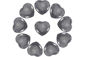 PATIKIL 10 Pcs Natural Heart Shaped Crystal Stone, 1 Inch Mini Polished Love Gemstone Crystal, Pocket Rock Engraved Worry Stones for Women Gifts Meditation, Sapphire Blue