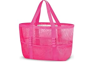 ONCCI Borsa da Spiaggia da Donna XXL Famiglia, Borsa da Spiaggia a Rete Shopper da Donna Tote Bag per Spiaggia Viaggi Shopping Picnic e vita Quotidiana
