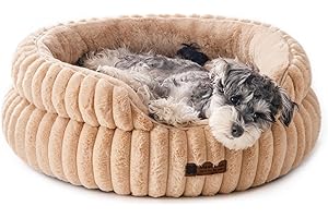 MEWOOFUN Cama para perros con forma de dona, cama calmante para perros antiansiedad con parte inferior antideslizante, cama lavable para perros pequeños con funda extraíble, camas para gatos de