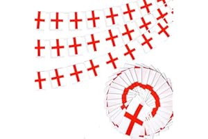 FSYKBT England Bunting, Euro 2024 Bunting Flags, 40 PCS England Euro 2024 Decorations, 10 Meters Long England Bunting for Euro 2024 Bunting England Flag Party Decorations