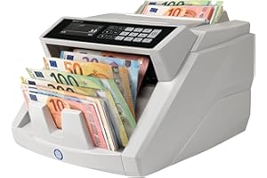 ‎SAFESCAN Safescan 2465-S Geldzählmaschine, Wertzählung für gemischte EUR-Banknoten - Banknotenzähler mit 7-facher Echtheitsprüfung - zählt sortierte Banknoten aller Währungen