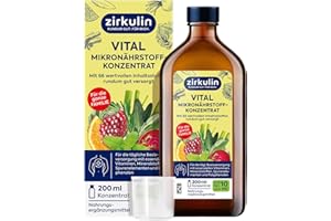 ‎ZIRKULIN Zirkulin Vital Mikronährstoffkonzentrat (200ml) – 20 Tage Reichweite - 66 Vitalstoffe aus Obst, Gemüse & Kräutern - Wertvolle Polyphenole – Vitamine & Mineralstoffe für die Familie