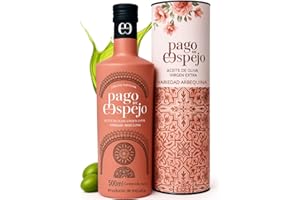 PAGO DE ESPEJO Aceite de Oliva Virgen Extra Arbequina de Jaén 500ml con Estuche Regalo Gourmet Cosecha Temprana Prensado en Frío Edición Limitada Ideal para Ensaladas y Desayunos Reserva Familiar Sabor Suave