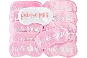 Juvale 12-Pack Bachelorette Gift Set Bride Squad Sleep Eye Masks Party Favor Accessories, 10 x 20cm