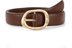 JASGOOD Women Leather Belt for Jeans Pants Ladies Casual Waist Belt Fashion Women Belt with Gold Buckle