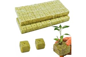 Cisolen 100 pezzi cubi di lana di roccia 2,5 x 2,5 x 2,5 cm Rockwool Cube, tappetino per la coltivazione di colture idroponiche, per piantine senza suolo, talee, piante clonate