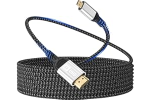 WOEDNX Micro HDMI a HDMI,Cable de 2m 4K@60 Hz,Micro HDMI 2.0,3D HDR,ARC,compatible con Raspberry Pi 5/4,cámaras A6300 y A6400,GoPro Hero 9/8/7/6,Yoga,ODROID TV,portátiles,monitores,etc