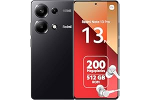 Xiaomi Redmi Note 13 Pro 4G - Smartphone de 12+512 GB, Pantalla de 6,67" AMOLED FHD+ 120Hz, Mediatek Helio G99 Ultra, Triple cámara de hasta 200MP, Hypercharge 67W, Negro (Versión ES)