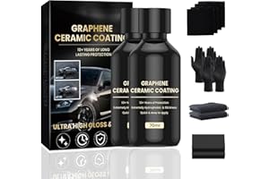HEUIOP 20H 12Pcs Advanced Graphene Ceramic Coating Kit Ceramic Car Detailing kit (70ml*2) 10+ Years of Long Lasting Protection Ultra High Gloss Apply After Car Wash & Paint Correction
