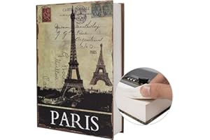 PACOLO Boîte de rangement sûre de livre de détournement de papier réel, coffre-fort secret de dictionnaire avec serrure de code/clé, coffre-fort caché de livre de flip (Le code de Paris)