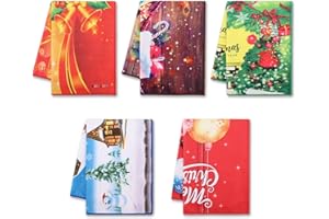 TanYiYi Christmas Tea Towels for Holiday Decorative Super Soft and Absorbent Dish Towels-Hand Towels and Bar Towels-Funny Gifts-5 Pack,55 x 40 cm