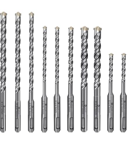 Juego 2 Cinceles SDS Plus Con Punta De Carburo De Tungsteno | Cabeza Plana De 200mm Para Martillo Eléctrico | Para Hormigón, Ladrillo Y Piedra - Antideslizante Y Resistente Al Desgaste