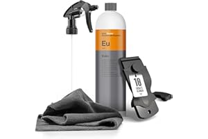 AUTOPFLEGE Koch Chemie Eulex Kit de détachant de colle 1 l + tête de pulvérisation + chiffon microfibre + grattoir en plastique Nuke Guys avec 10 lames interchangeables - Élimination efficace des résidus de