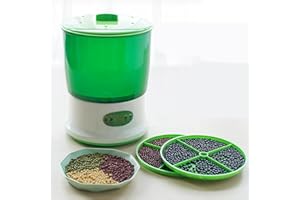 HYWHUYANG Bean Sprouts Machine, Large acity Automatic Bean Sprouts Maker, High ty Seed Sprouter Kits, Bean Sprouts Grow Kit with 360 Degrees Sprayer for Home Use(220V UK Plug)