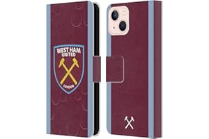 Head Case Designs Officially Licensed West Ham United FC Home 2023/24 Crest Kit Leather Book Wallet Case Cover Compatible With Apple iPhone 13