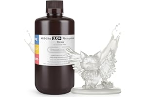 ELEGOO Resina ABS-Like 3.0 Plus 3.0+, Resina para Impresora 3D con Alta Dureza y Tenacidad, Resina Fotopolímera de Curado Rápido UV 405nm, Resina 3D para Impresión 3D LCD/DLP, Translúcido 1000G