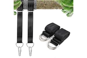 HUYIYI Hängematte Befestigung 150cm x2, Schaukel Befestigung,Befestigung Schaukel Baum für Hängesessel Balkon Garten Baumschaukel Outdoor Kinder, mit 2 Schwerlast Karabinern D-Ringen, hält bis zu 550 kg