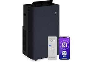 KLARSTEIN AireLux Aire Acondicionado Portátil - 14,000 BTU, hasta 30 m², Control App & Voz, 4-en-1 Frío & Calor, Deshumidificador, Ventilador & Modo Sueño, Operación Silenciosa, Gris Oscuro