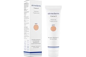 ‎AKNEDERM Aknederm Creme H 30g - mattierende Gesichtscreme kaschiert Pickel & Rötungen -getönte Feuchtigkeitscreme ideal für zu Akne neigende Haut & Pickel - talgregulierende Tagescreme ohne Parfüm