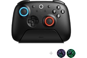 8Bitdo Ultimate 2 Bluetooth Controller with TMR Joysticks, Switchable Hall Effect/Tactile Triggers, Vibration, Motion Control, RGB Fire Ring and Back Buttons for Switch & Windows PC - Black