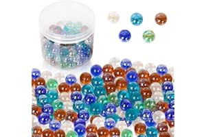 Powerking Biglie di vetro, divertenti biglie in blocco per l'intrattenimento e i giochi da tavolo, 100 pezzi