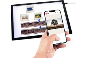 DGODRT Diascanner Ultradünner Tragbarer Filmbetrachter, 12 x 8 Zoll LED Lichtpaneel, zur Betrachtung von 35mm Dias und Negative, mit 3 Einstellbare Helligkeit