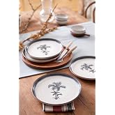 K&uuml;tahya Porselen Palmiye 4 Par&ccedil;a 21 Cm Pasta Tabağı 80794