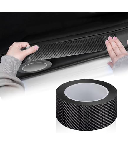 BLPRKOT 9 Pezzi Protezioni Anti-graffio Per Soglie Auto In Fibra Di Carbonio – Universali, Adesive, Impermeabili E Senza Residui