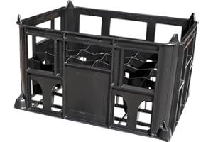 BALLIIHOO HOMEBREW Beer Bottle Crate for 20 x Standard 9" High Beer Bottles - Black