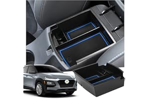 Ruiya Compatible avec Hyundai Kona Hybrid/N Line 2018-2023 Accoudoir Boîte de Rangement, Kona Plateau de rangement de la console Kona Accessoies Boîte de rangement pour centrale accoudoir