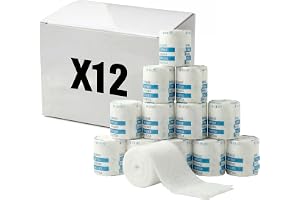 KMINA Syntetisk Polsterbinda under Gips 5 cm x 2,7 m, Vit | 12 st, Polstervadd av Polyesterfiberduk, Hydrofob och Andningsbar, Skydd mot Skavsår vid Styva Skenor, Rivs utan Sax