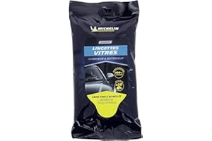 MICHELIN 008891 28 Lingettes Nettoyantes Vitres Voiture, Nettoie et Dégraisse, sans Traces ni Reflets, 100% Viscose