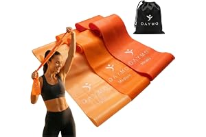 DAYMO Motståndsband 1,5 m Set 3 Delar - Träningsband i Naturlatex i Tre Styrkor för Gym, Hemmaträning och Rehabilitering
