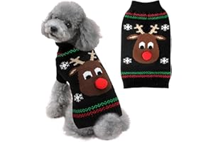 SlowTon Pull de Noël à col roulé pour Chien - Gilet de Noël pour Chien - Vêtements d'hiver Chauds pour Chiens de très Petite Taille, Moyenne et Grande Taille.