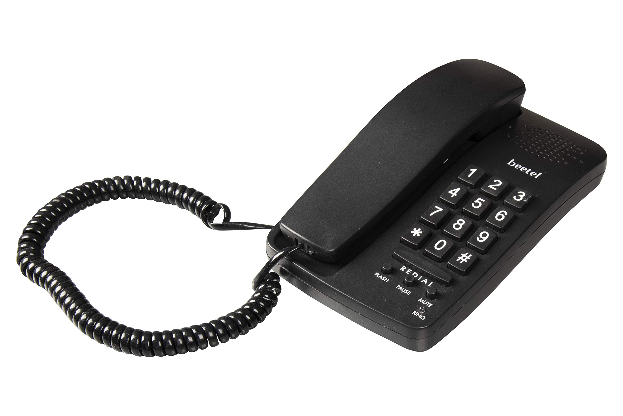 Beetel B15 Corded Landline Phone,Ringer Volume Control,LED Ring Indication,Wall/Desk Mountable,Bold Buttons Design,Clear Call Quality,Mute/Pause/Flash/Redial Function (Made in India)(Black)(B15) - Image 7
