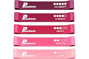 Panathletic Taśmy Oporowe - Gumy do Ćwiczeń, Zestaw 5 Gum o Różnych Oporach, Przewodnik z Ćwiczeniami, eBook, Torba – 5x gumy treningowe, taśma do ćwiczeń fitness
