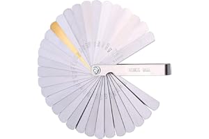 JRANCC Feeler Gauge Jauge d'Épaisseur 32 Lames Acier Inoxydable Mesure Métrique Pour Mesurer L'écart Largeur/Épaisseur/Dimensions