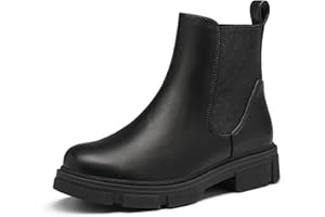 DREAM PAIRS Botines Chelsea Mujer Planos Botas Mujer Otoño Piel Sintetico Comoda SDAB2205W-E