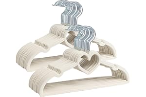 Panzy Home 30 Pack Kids Velvet Clothes Hangers, Non-Slip Clothes Hangers for Infant and Toddler, Ultra-Slim Space Saving for Nursery Closet Organisation